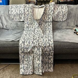 Blue Floral Authentic Cotton Summer Yukata Kimono